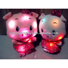 China factory LED toy plush pig toys stuffed LED light toy